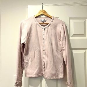 Agnes B Snap Front Cotton Cardigan